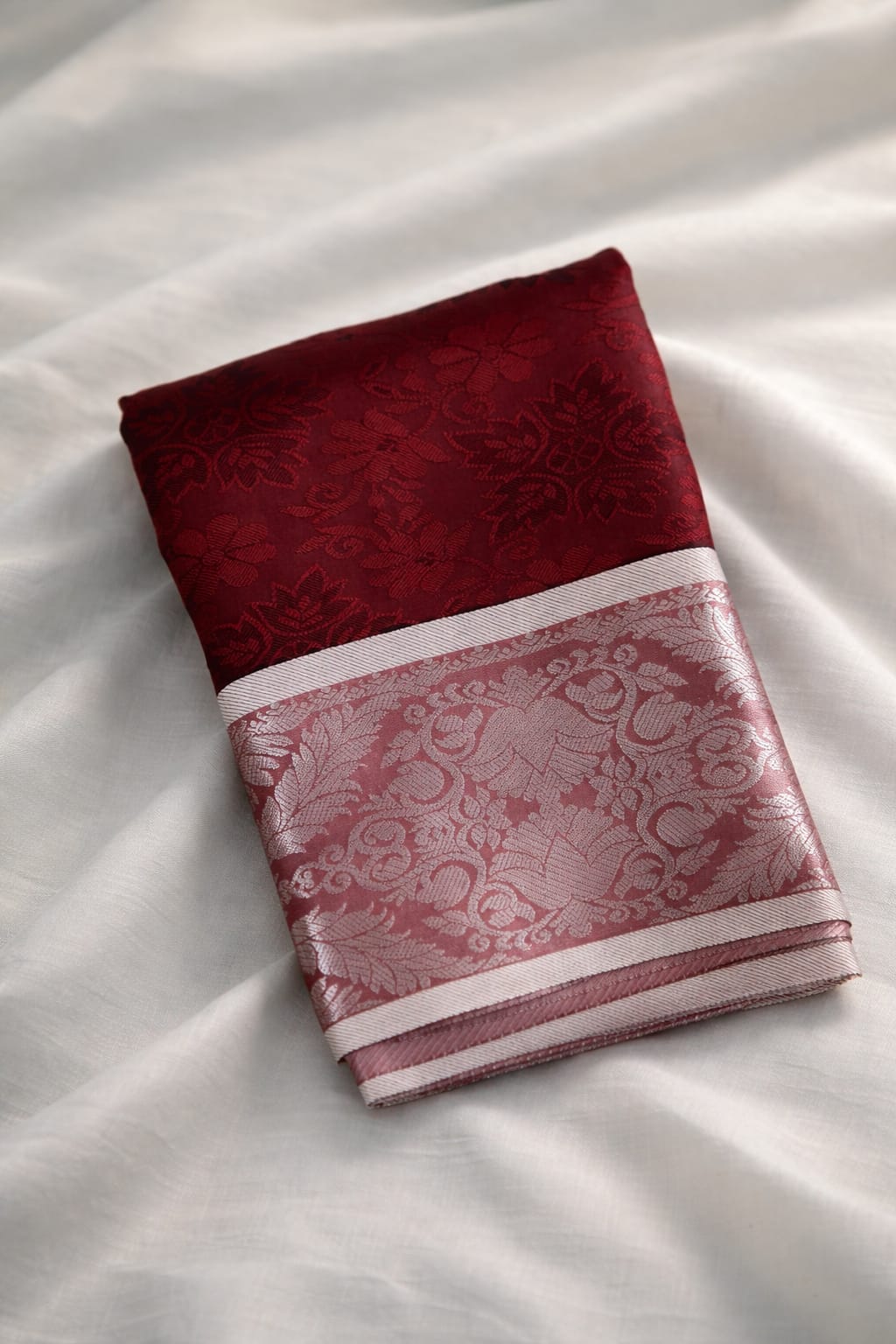 Maroon Brocade Silk Saree