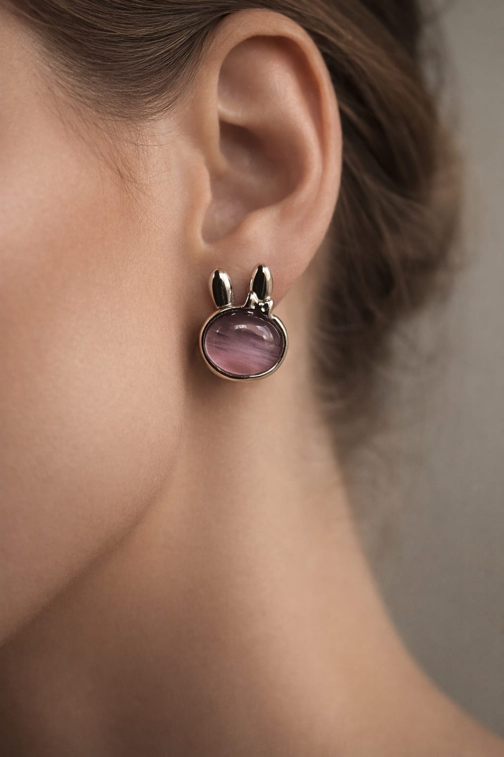 Bunny Pink Stone Stud