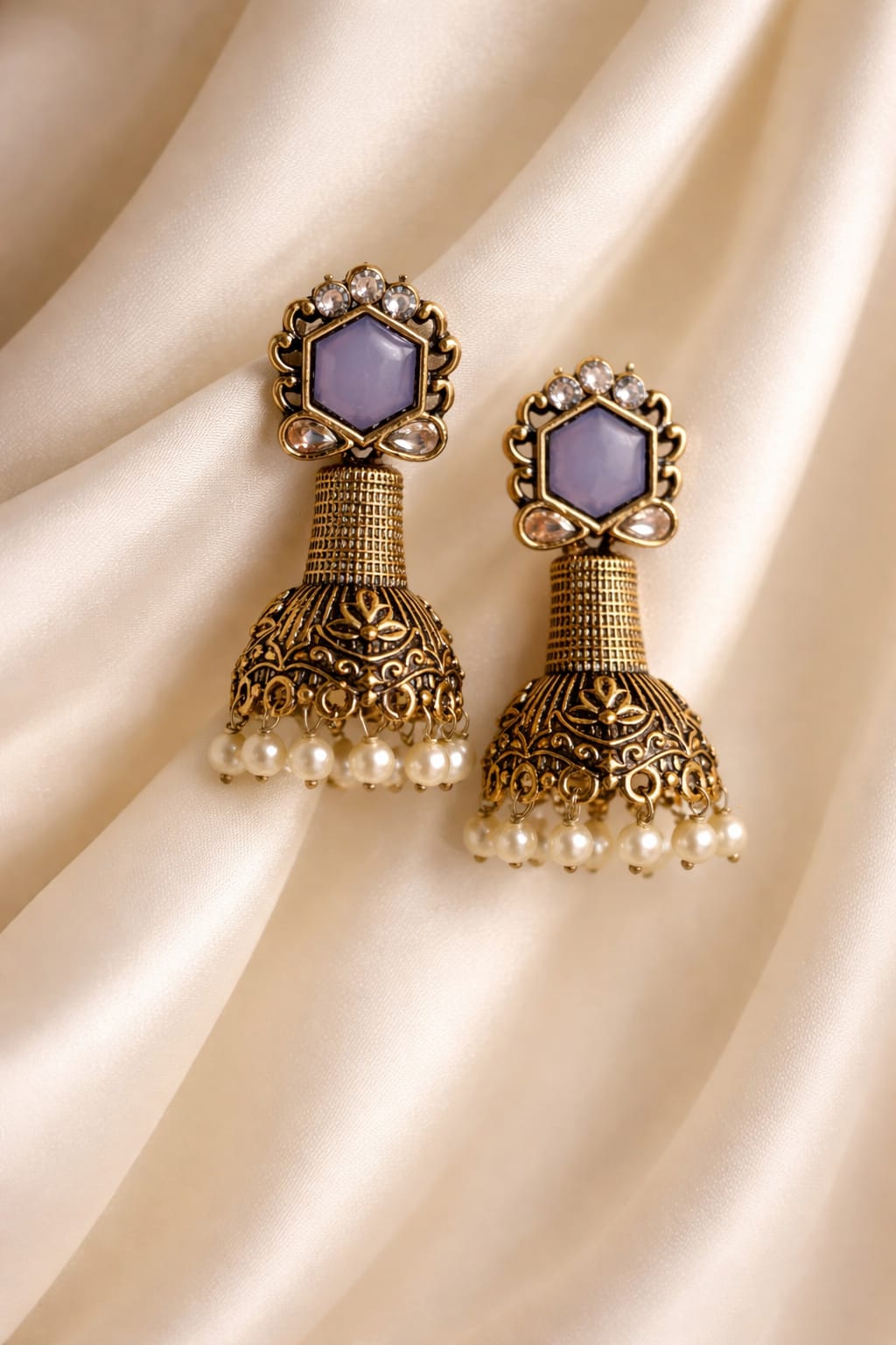 Antique Gold Statement Jhumka Earring