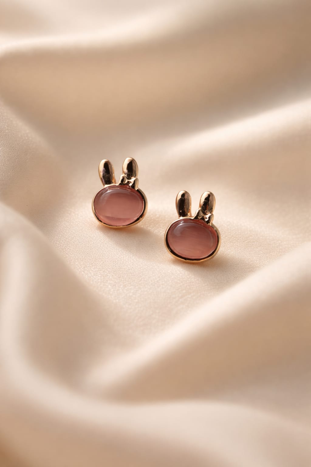 Elegant Rose Gold and Pink Stone Stud