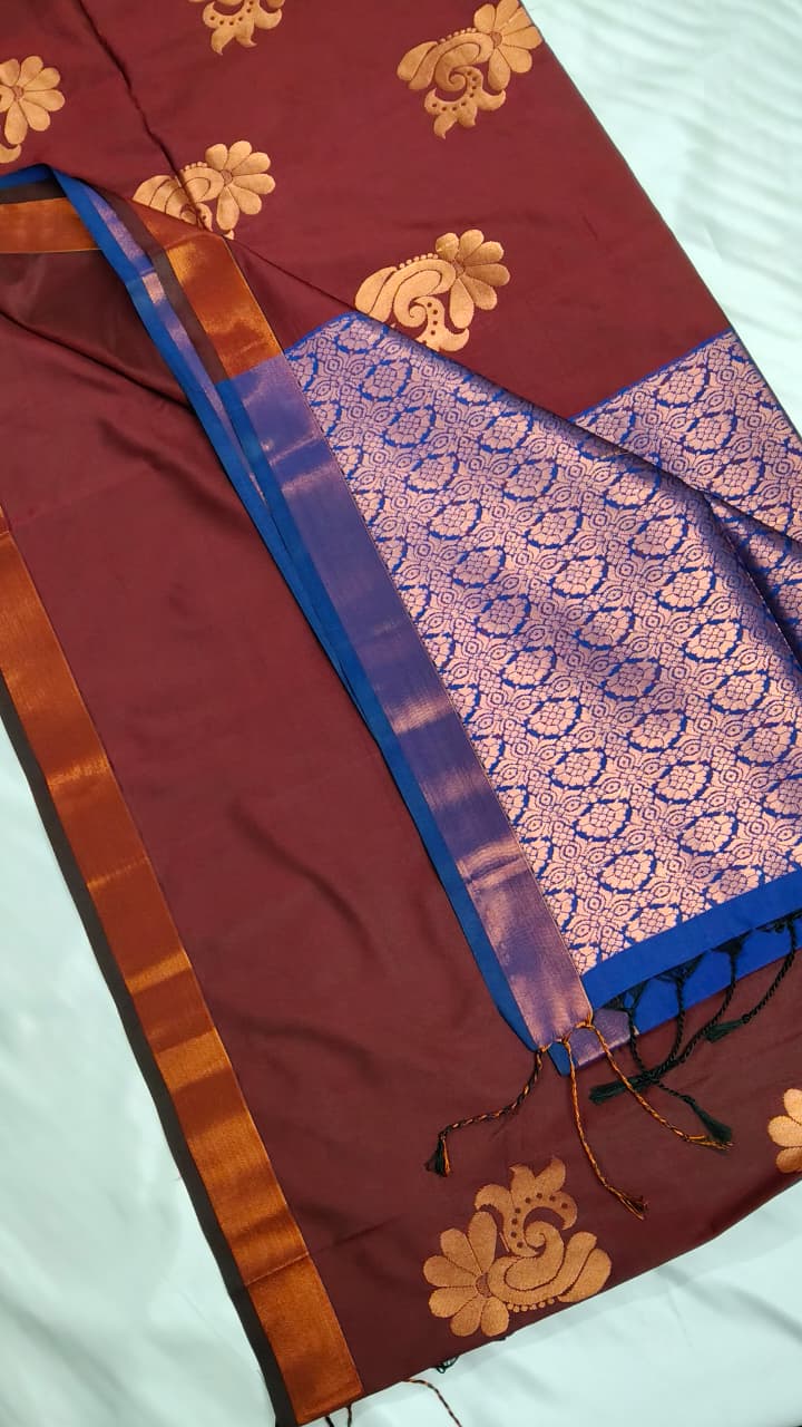 Traditional Maroon Soft Silk Saree