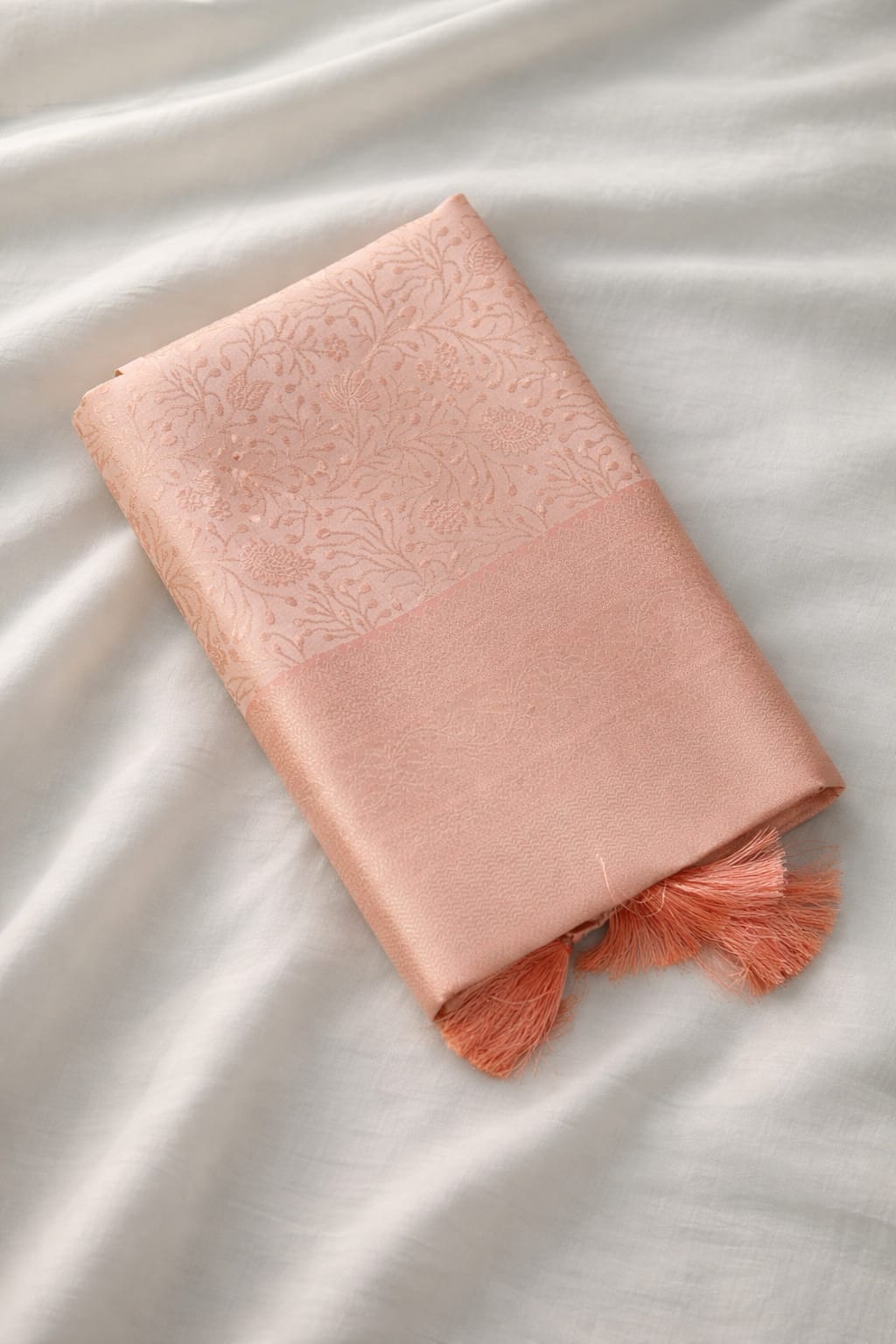 Banasari Peach Silk Saree