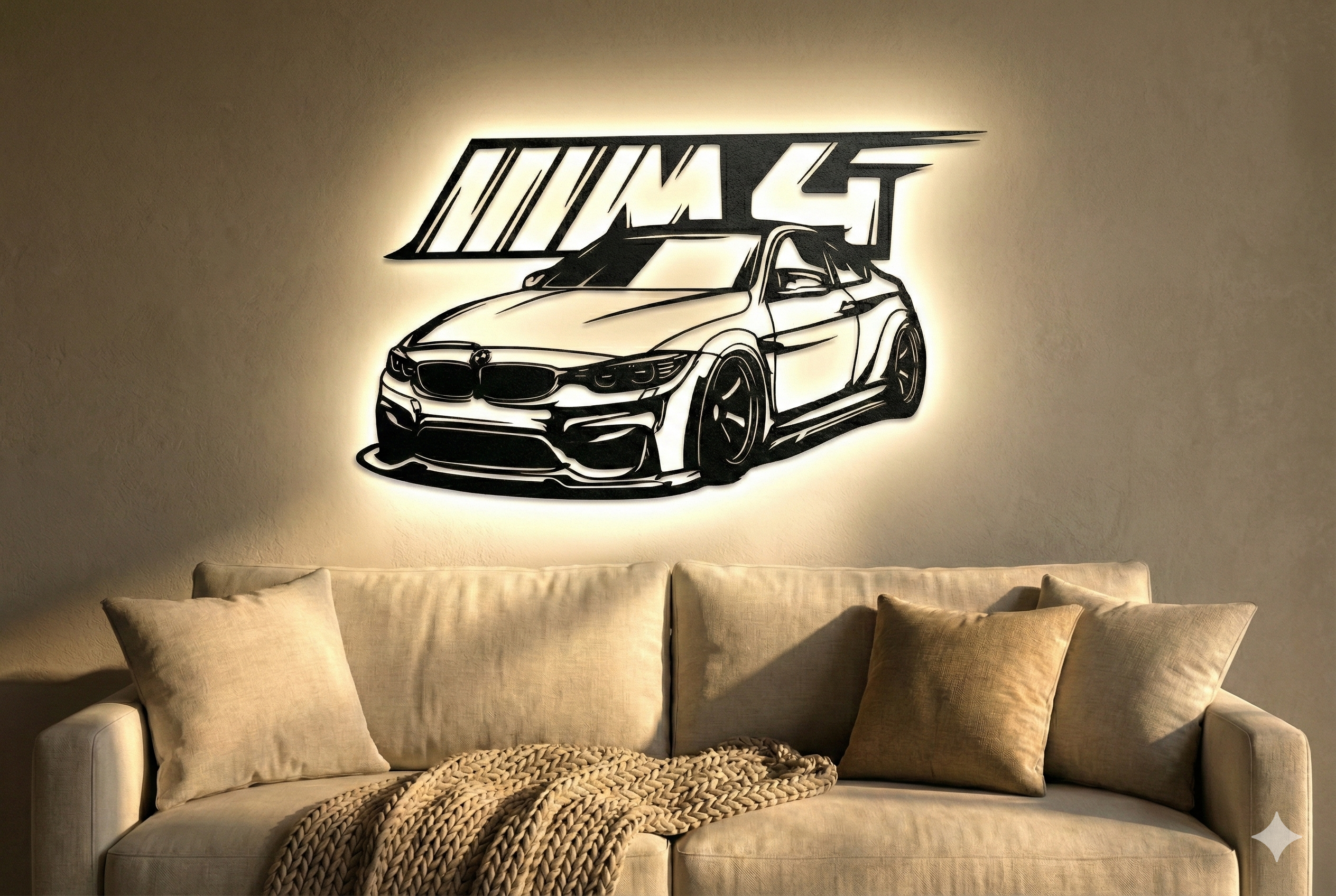 BMW M4 LED Wall Art