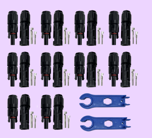 10 Pairs Solar Panel Connectors - Male/Female IP67 Waterproof PV Cable Plugs for Solar Systems, 30A 1000V DC