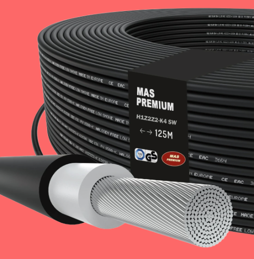 Premium 4mm² Solar Cable H1Z2Z2-K - Double-Insulated PV Wire for Solar Panel Systems (Black, 125m Length)