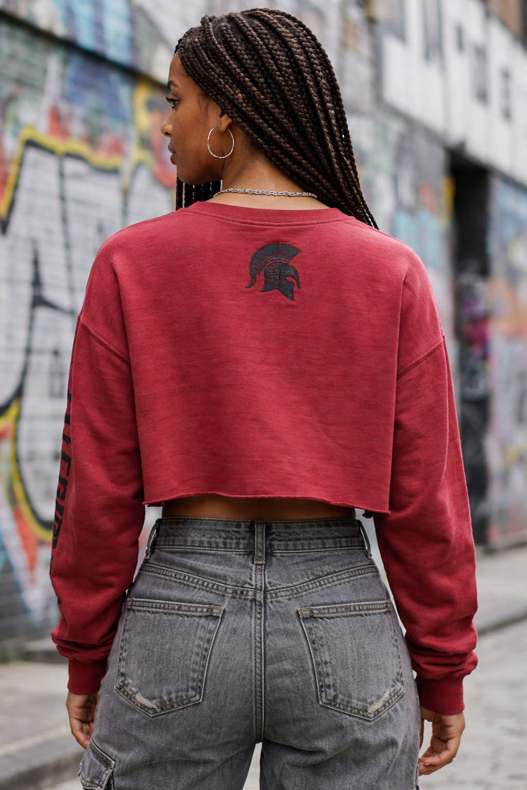 Red Cropped Sweatshirt