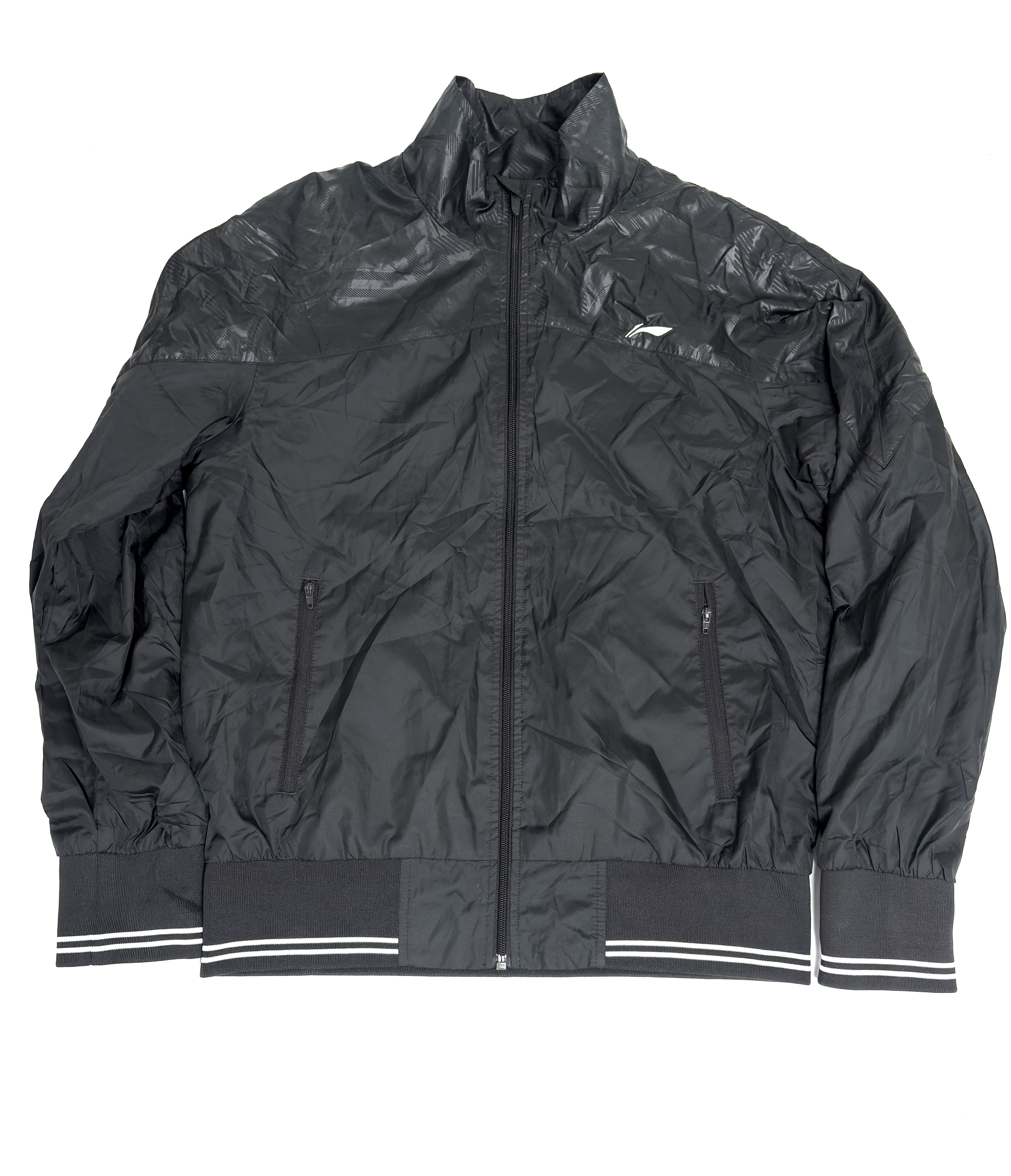 Black Lightweight Zip-Up Windcheater Jacket