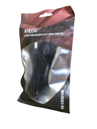 Cabo USB 2.0 AM/BM 1,80m Preto