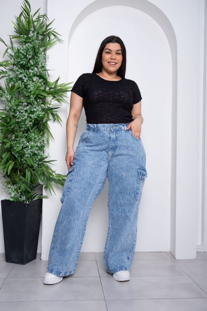 Wide leg rigido celeste