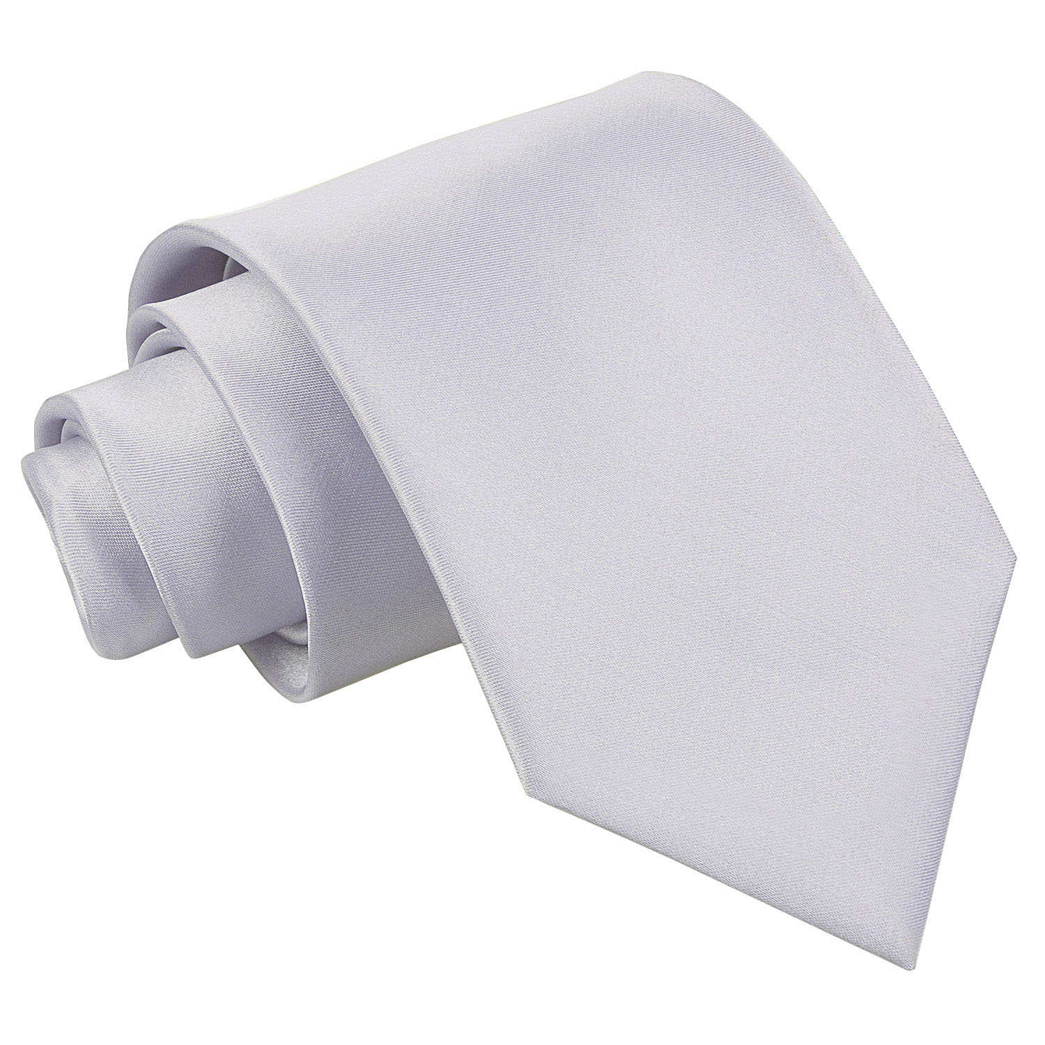 Plain Satin Tie - Silver