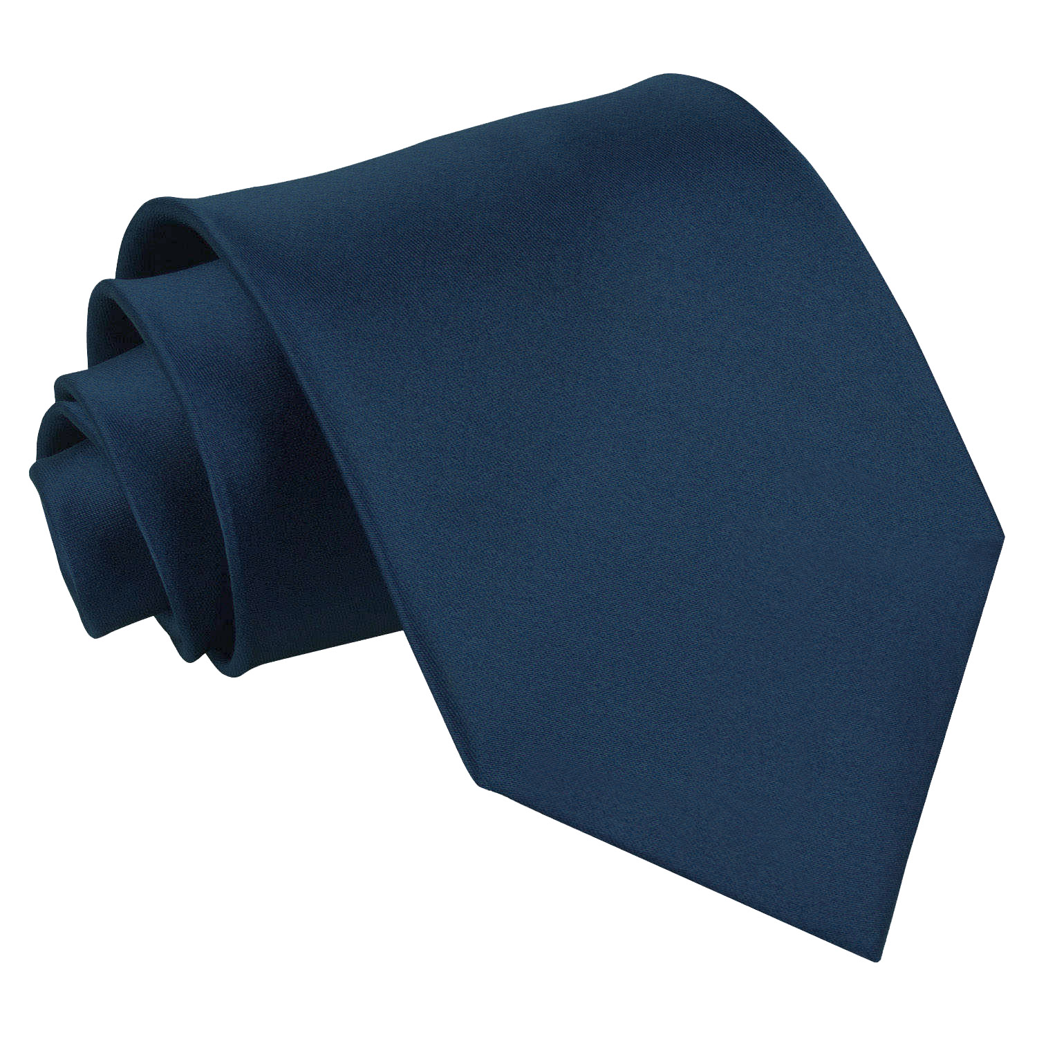 Plain Satin Tie - Navy Blue