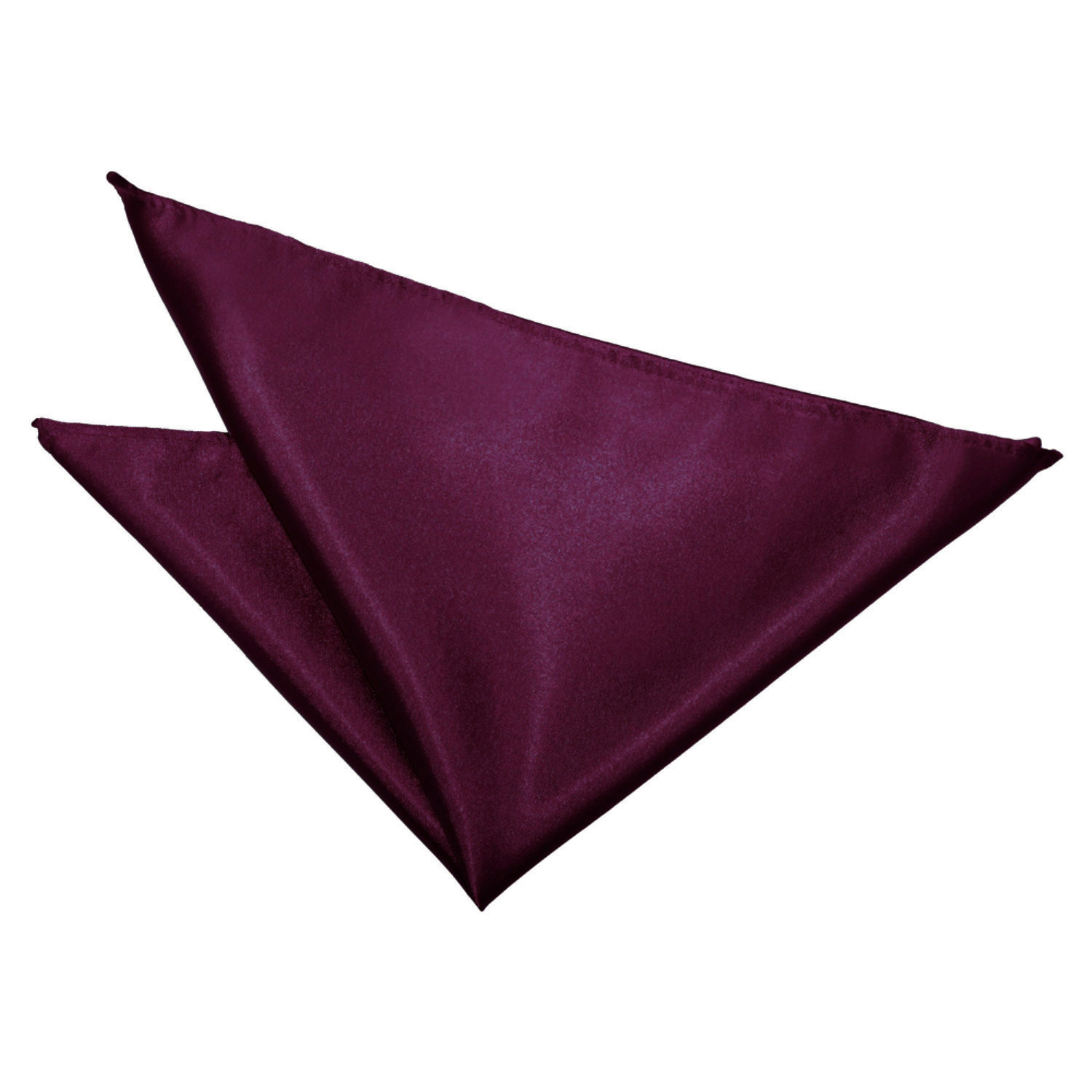 Plain Satin Pocket Square - Plum