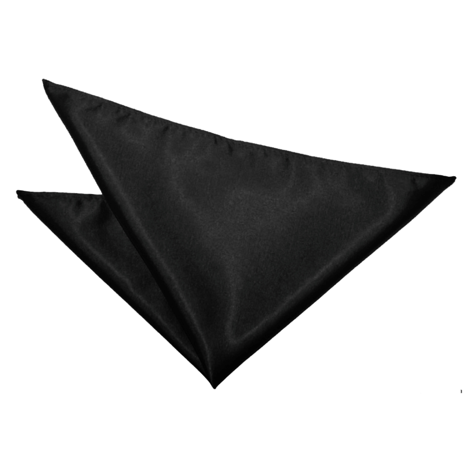 Plain Satin Pocket Square - Black