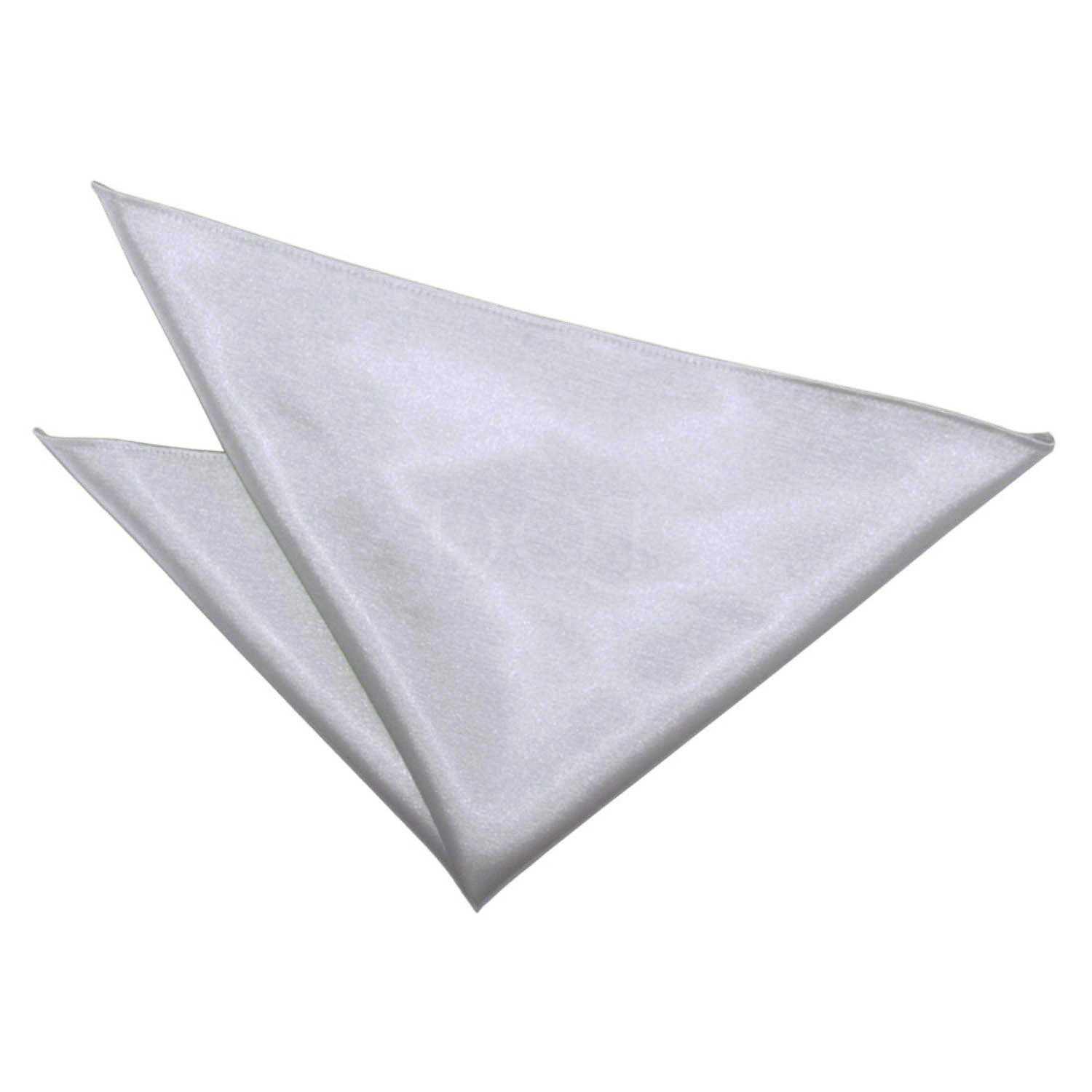 Plain Satin Pocket Square - Silver