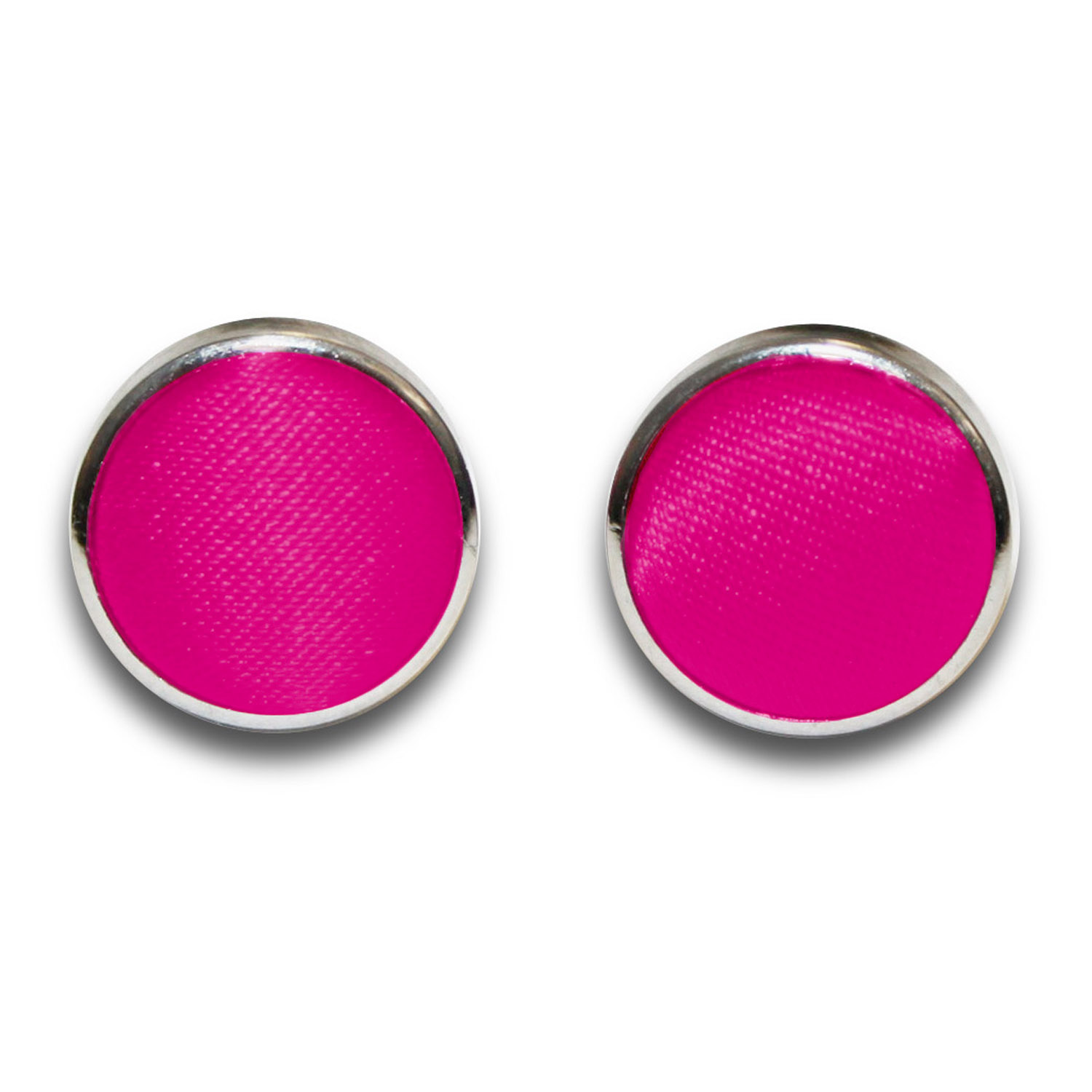 Plain Satin Cufflinks - Hot Pink