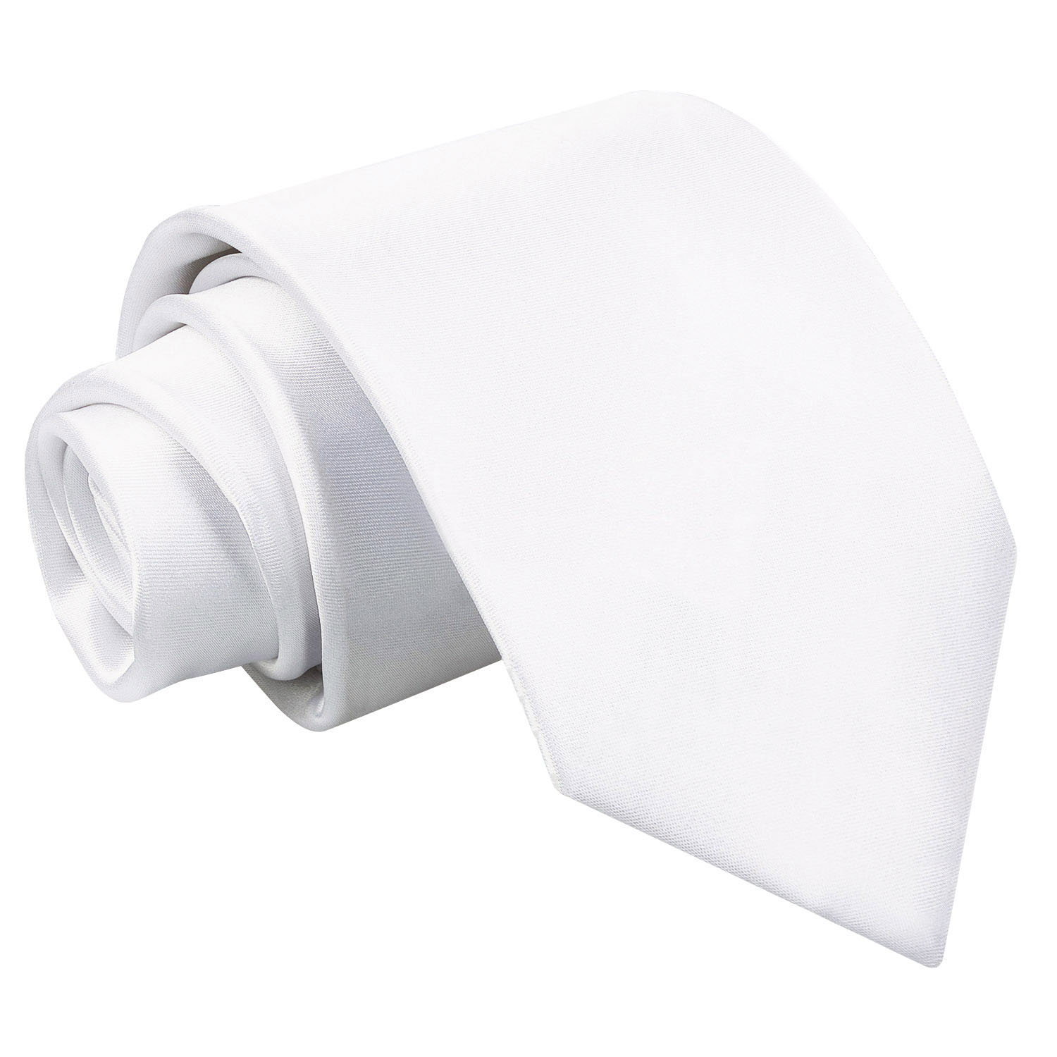 Plain Satin Tie - White
