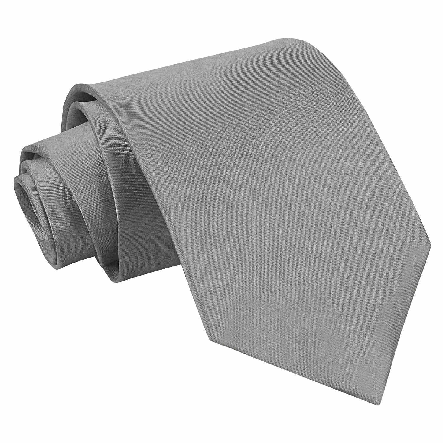 Plain Satin Tie - Platinum