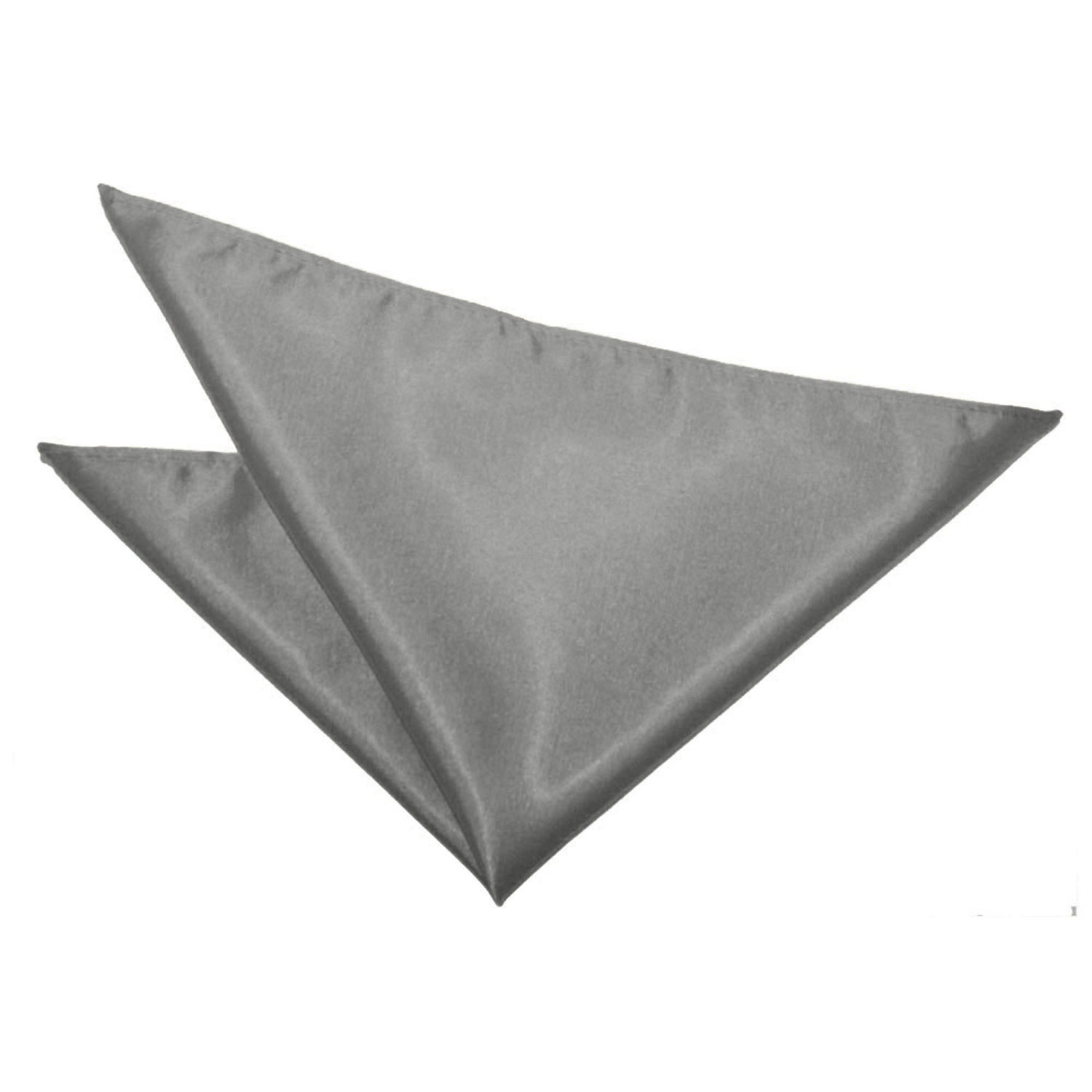 Plain Satin Pocket Square - Platinum