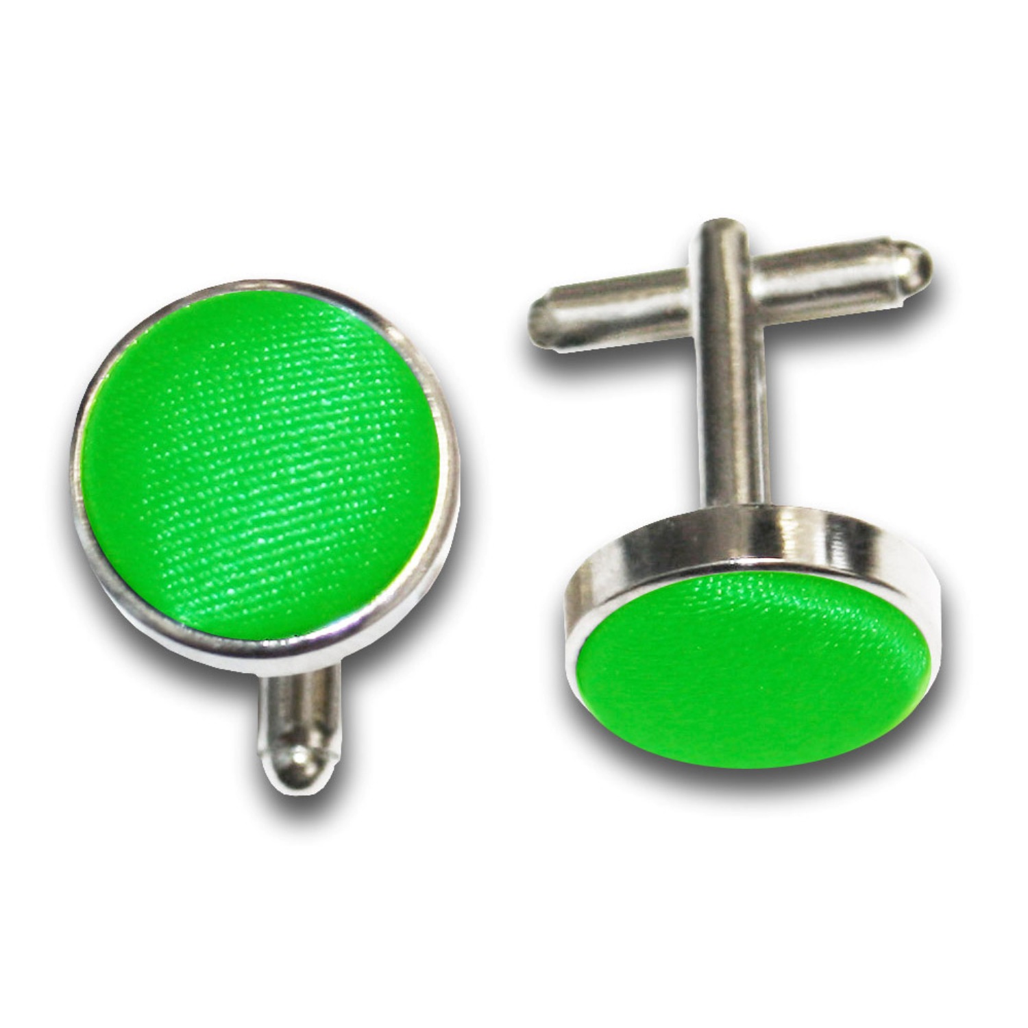 Plain Satin Cufflinks - Apple Green