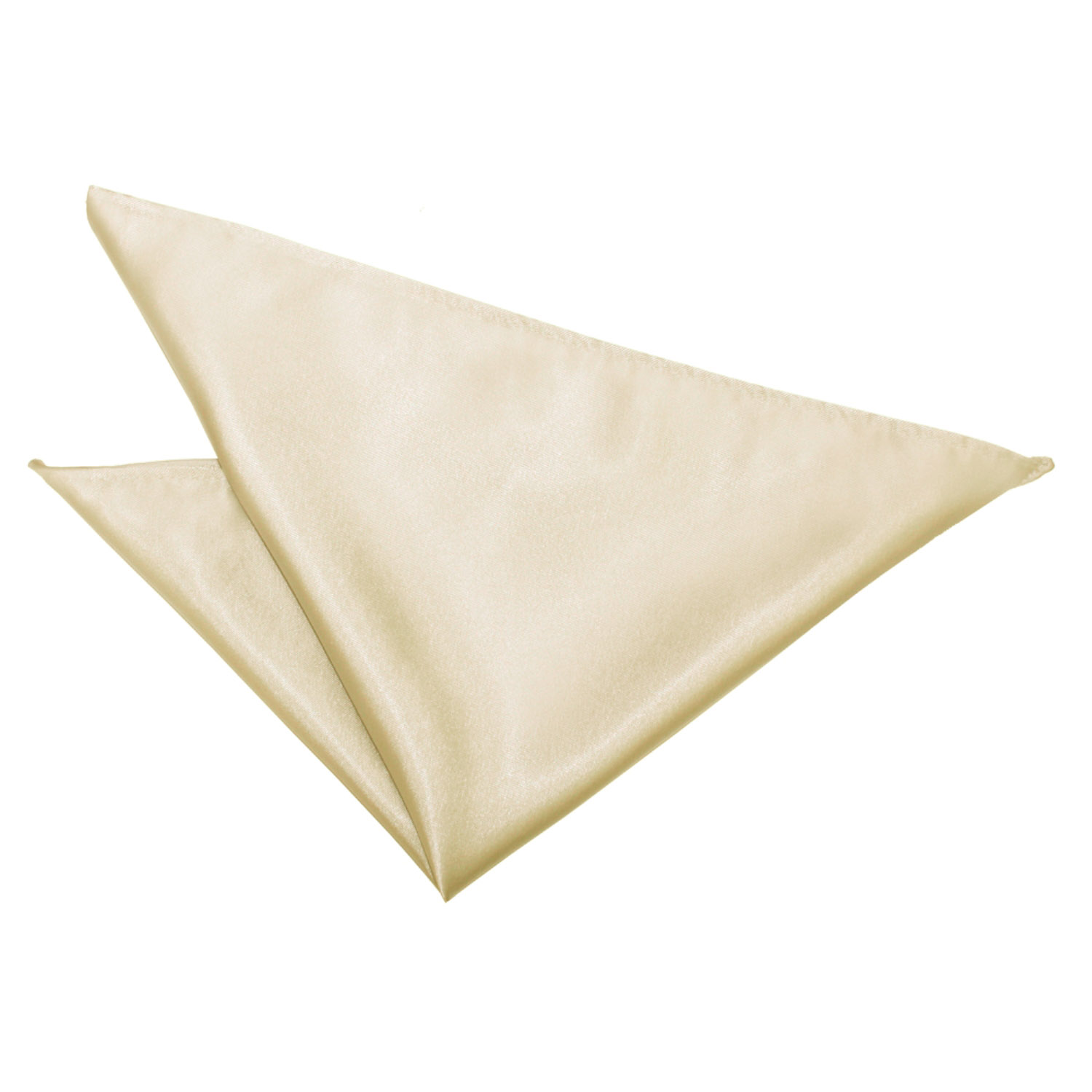 Plain Satin Pocket Square - Champagne