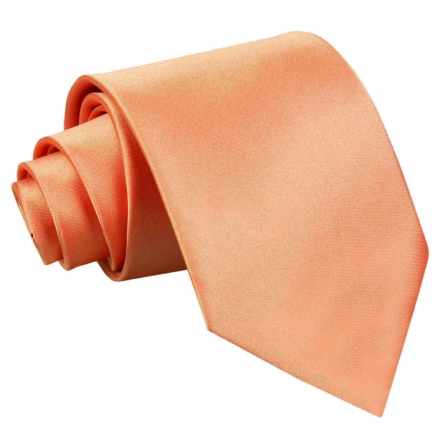 Plain Satin Tie - Coral