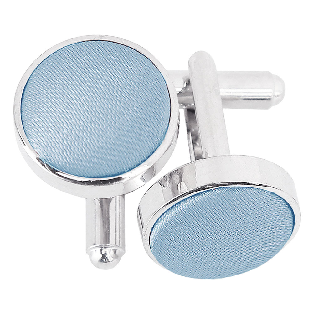 Plain Satin Cufflinks - Dusty Blue