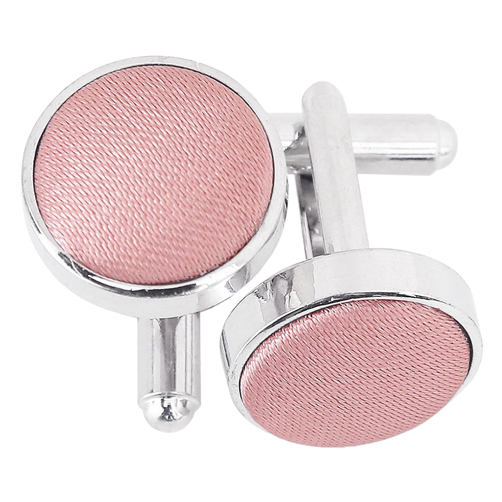 Plain Satin Cufflinks - Dusty Pink