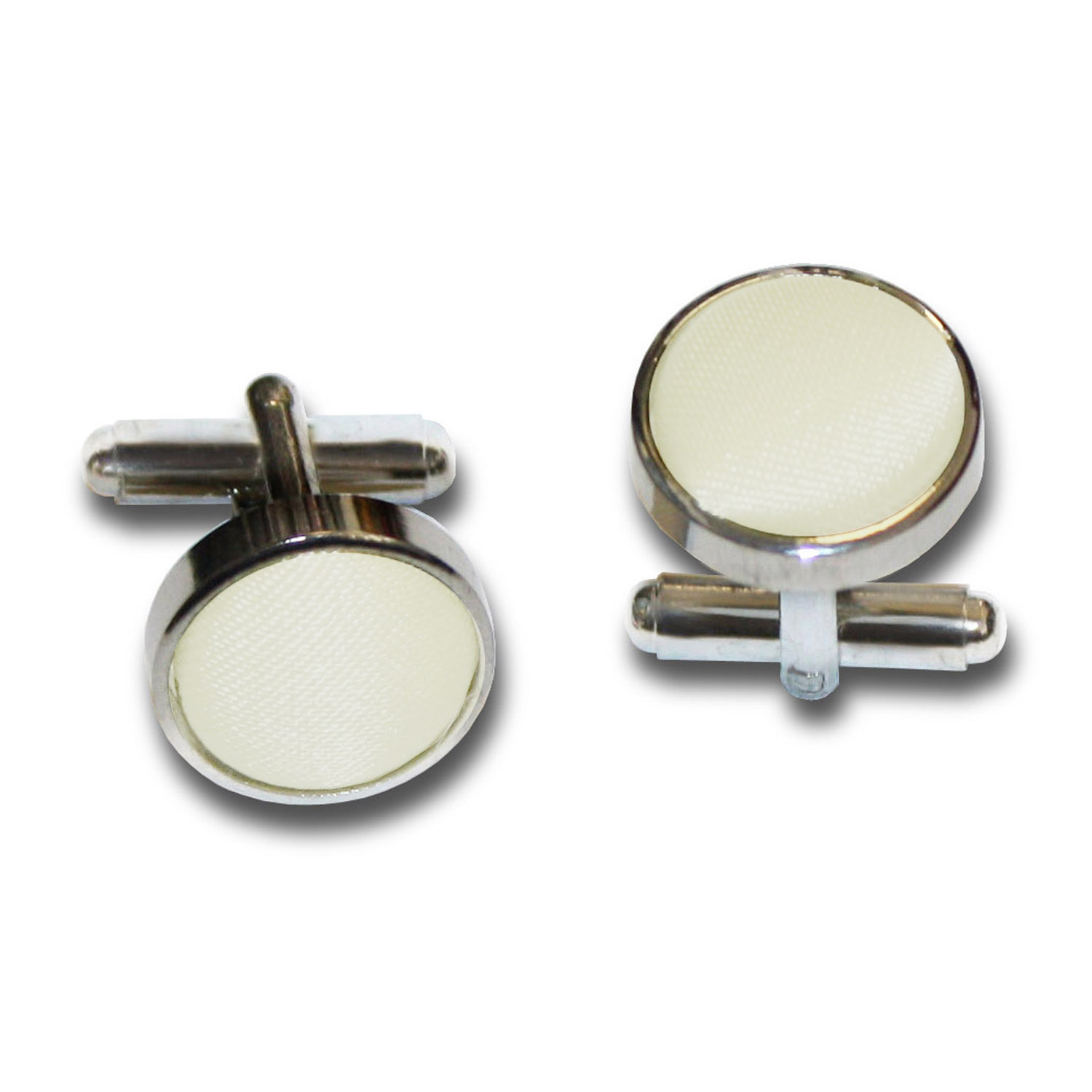 Plain Satin Cufflinks - Ivory