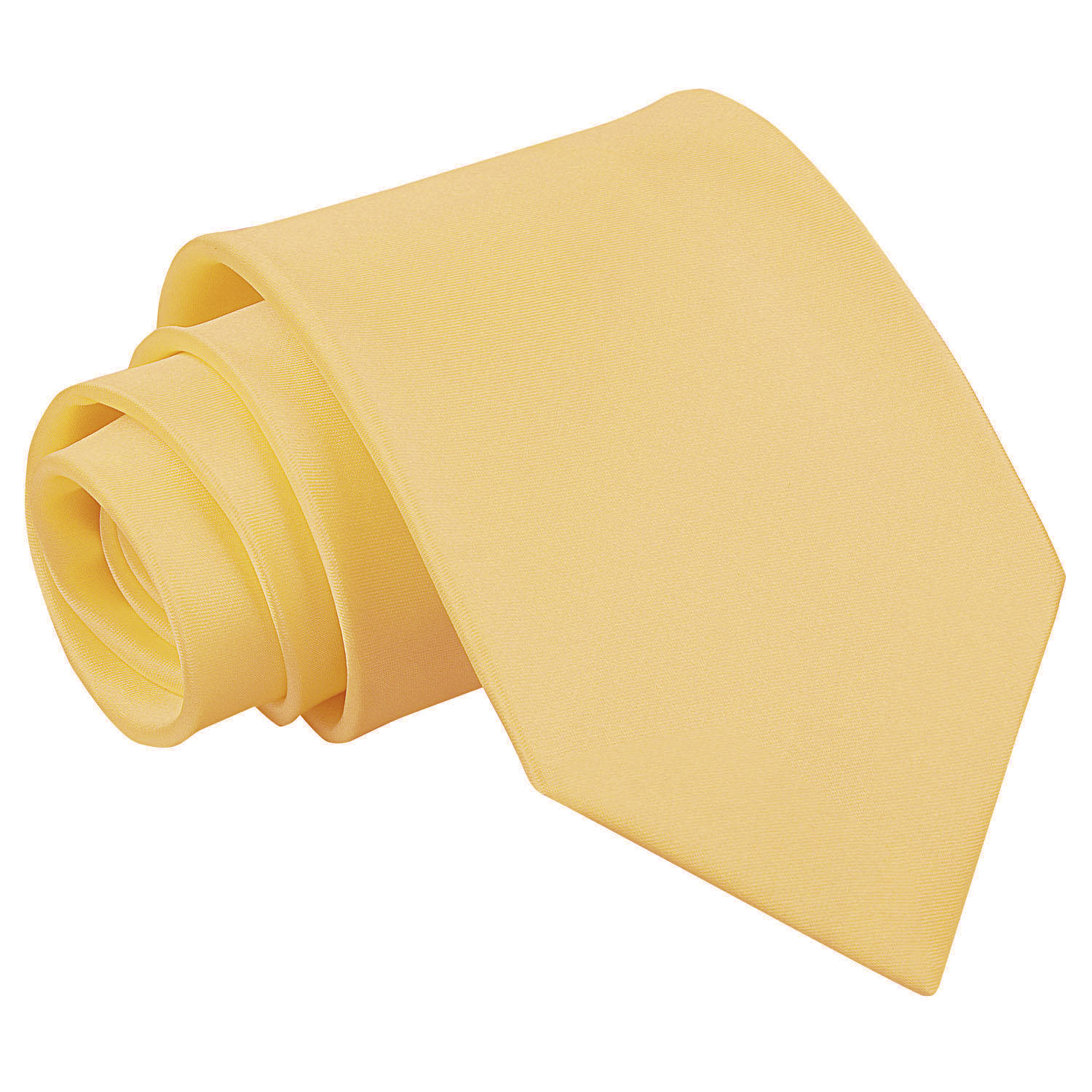 Plain Satin Tie - Pale Yellow