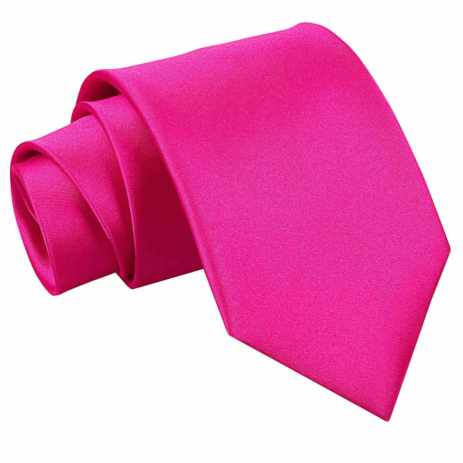 Plain Satin Tie - Hot Pink