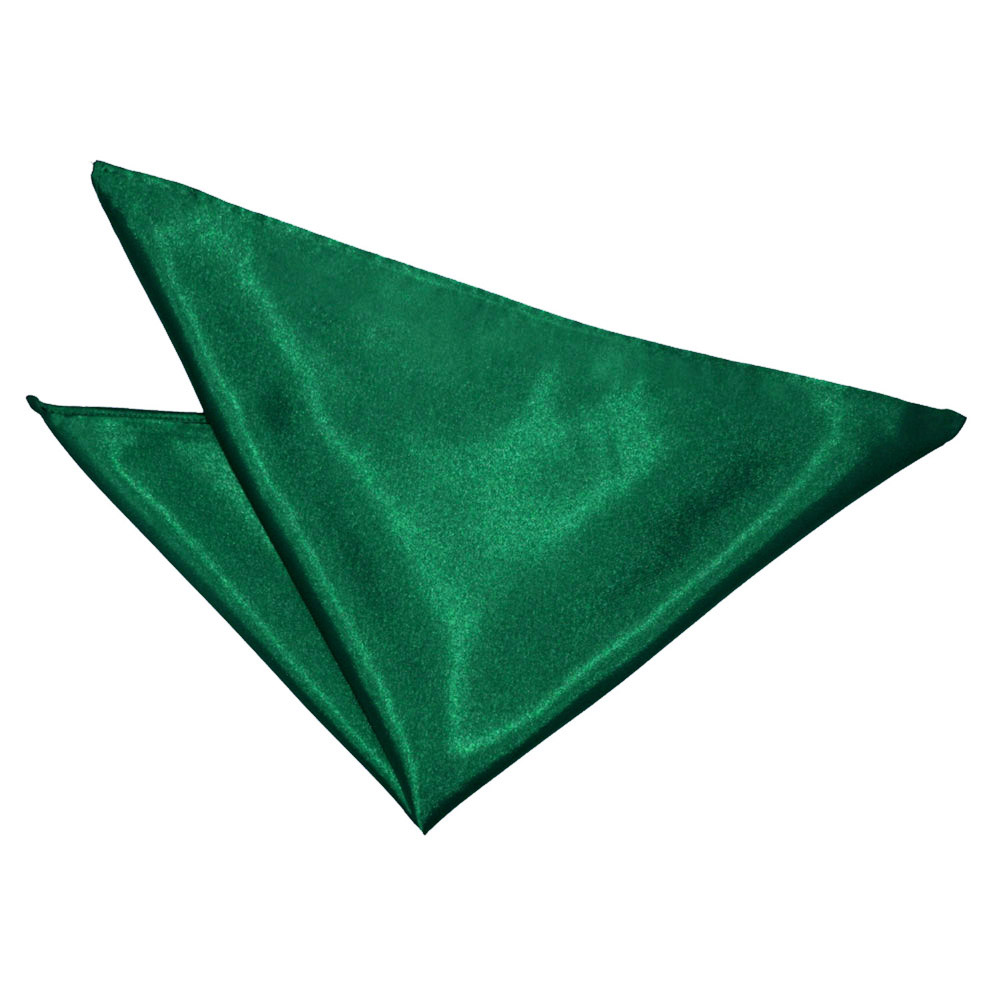 Plain Satin Pocket Square - Emerald Green