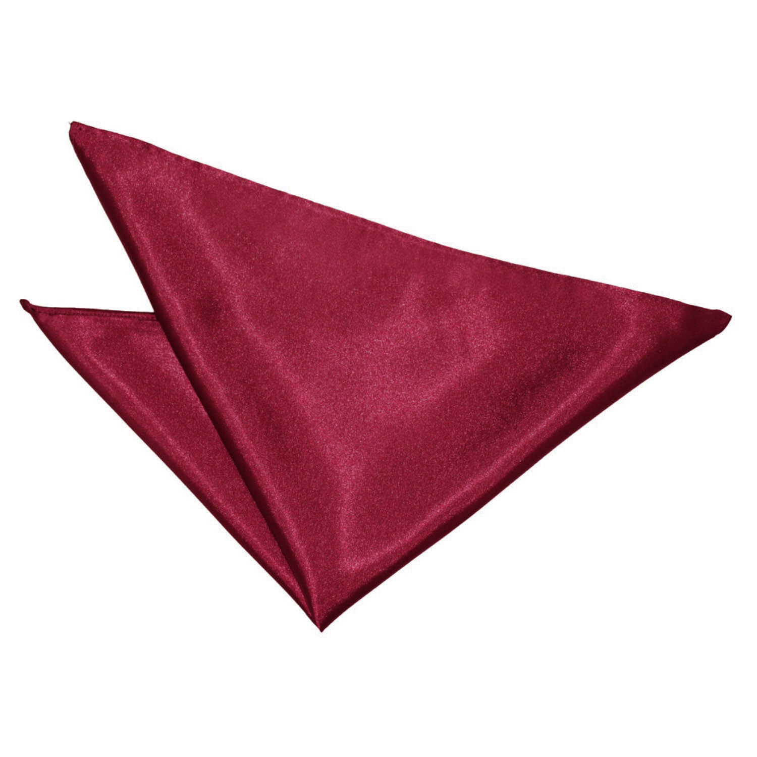 Plain Satin Pocket Square - Burgundy