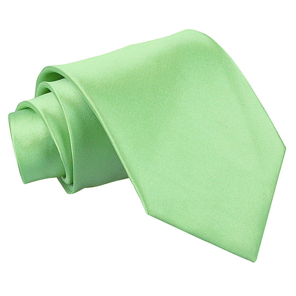 Plain Satin Tie - Lime Green
