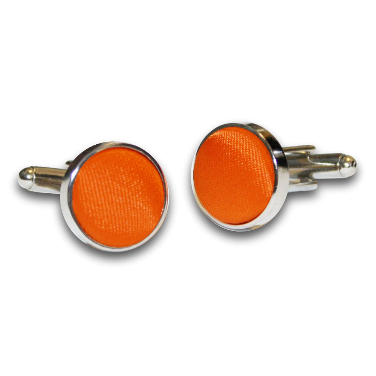 Plain Satin Cufflinks - Burnt Orange