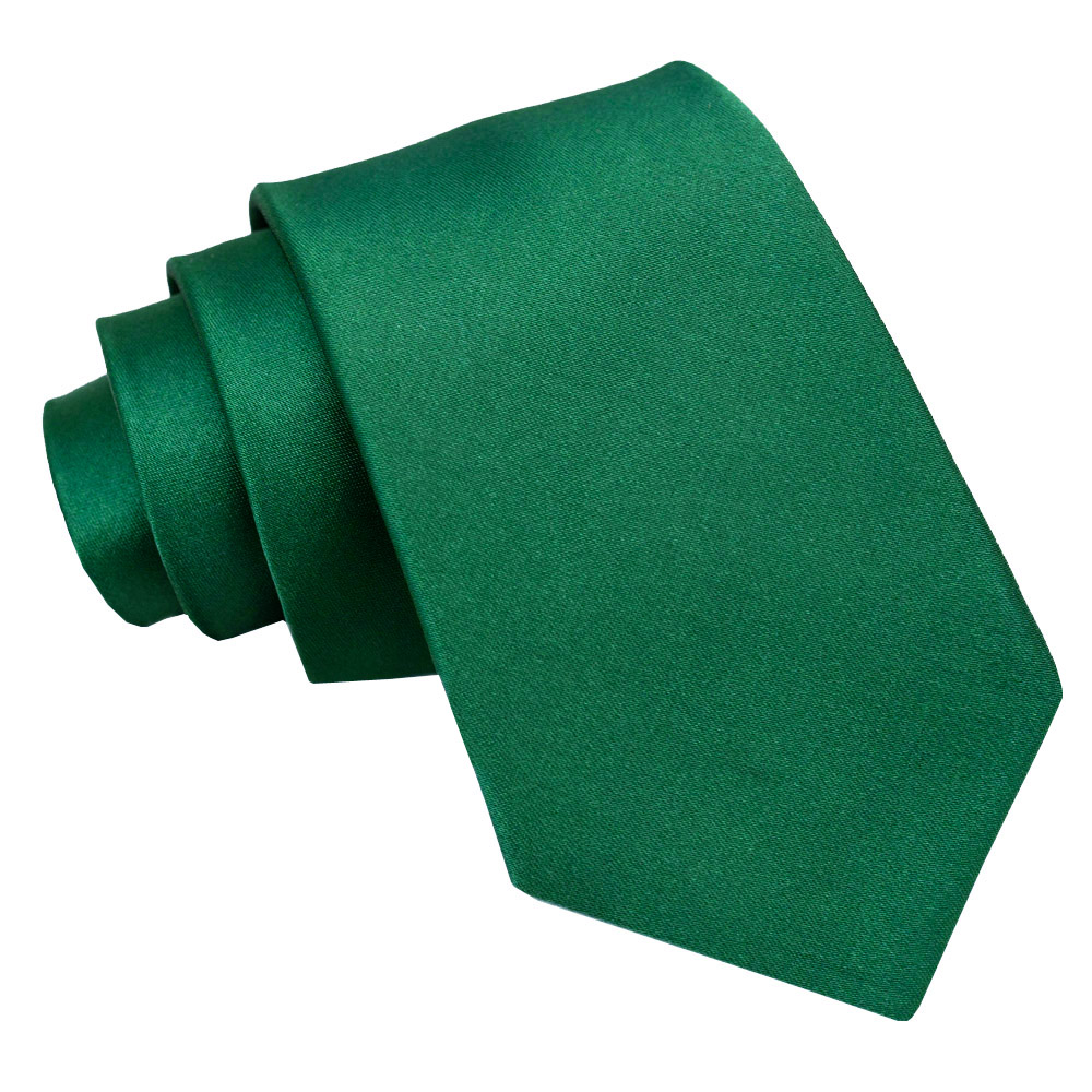 Plain Satin Tie - Emerald Green