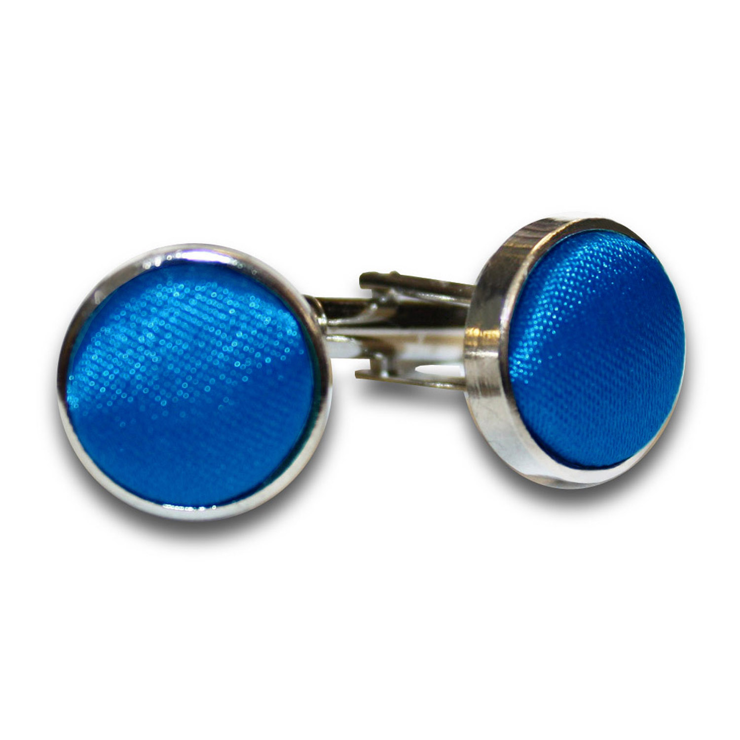 Plain Satin Cufflinks - Electric Blue