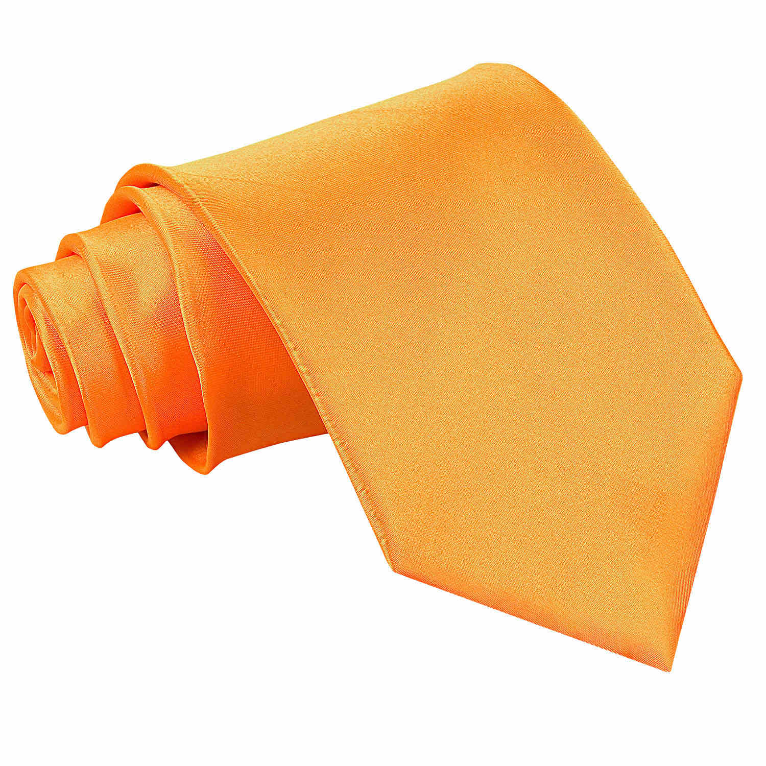 Plain Satin Tie - Fluorescent Orange