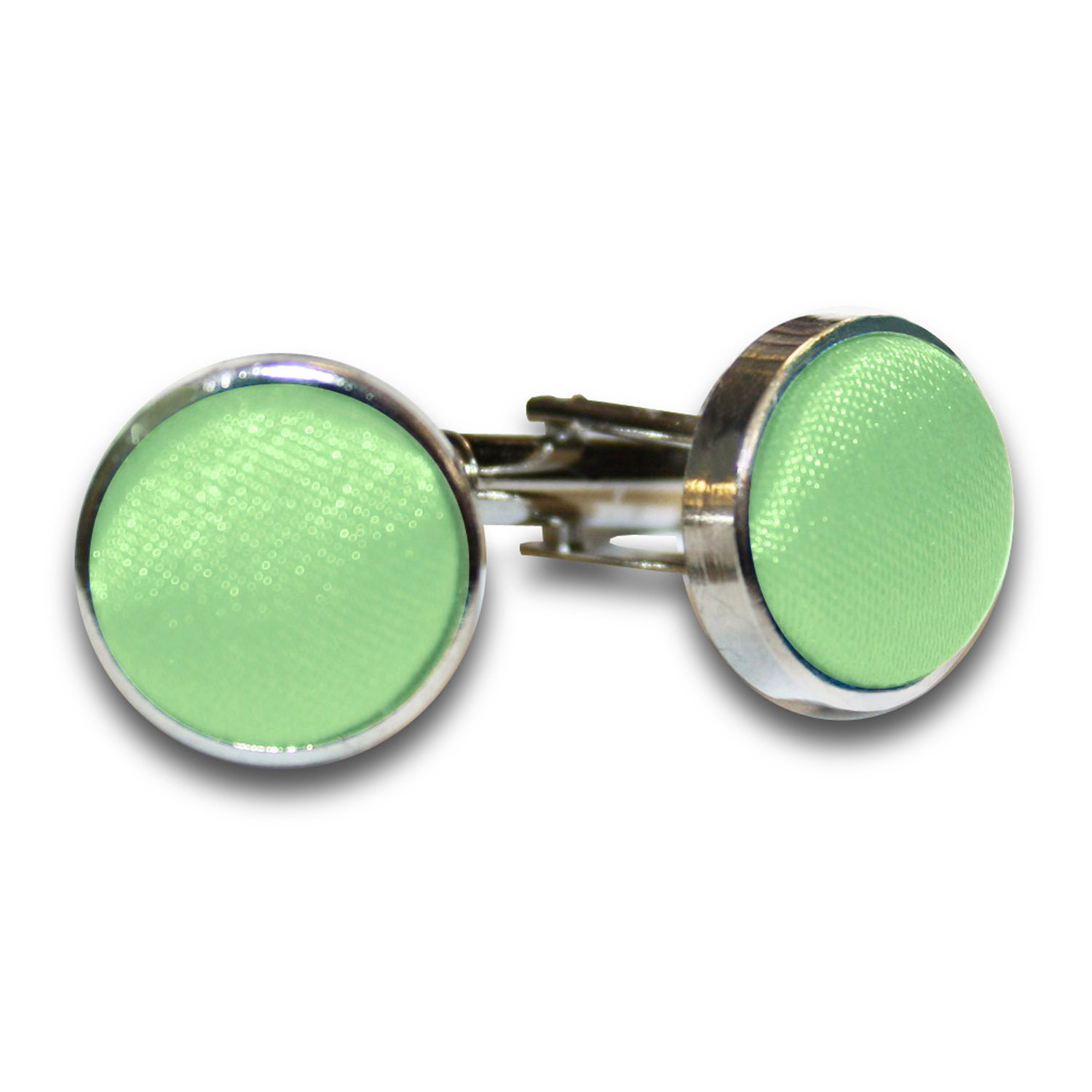 Plain Satin Cufflinks - Lime Green