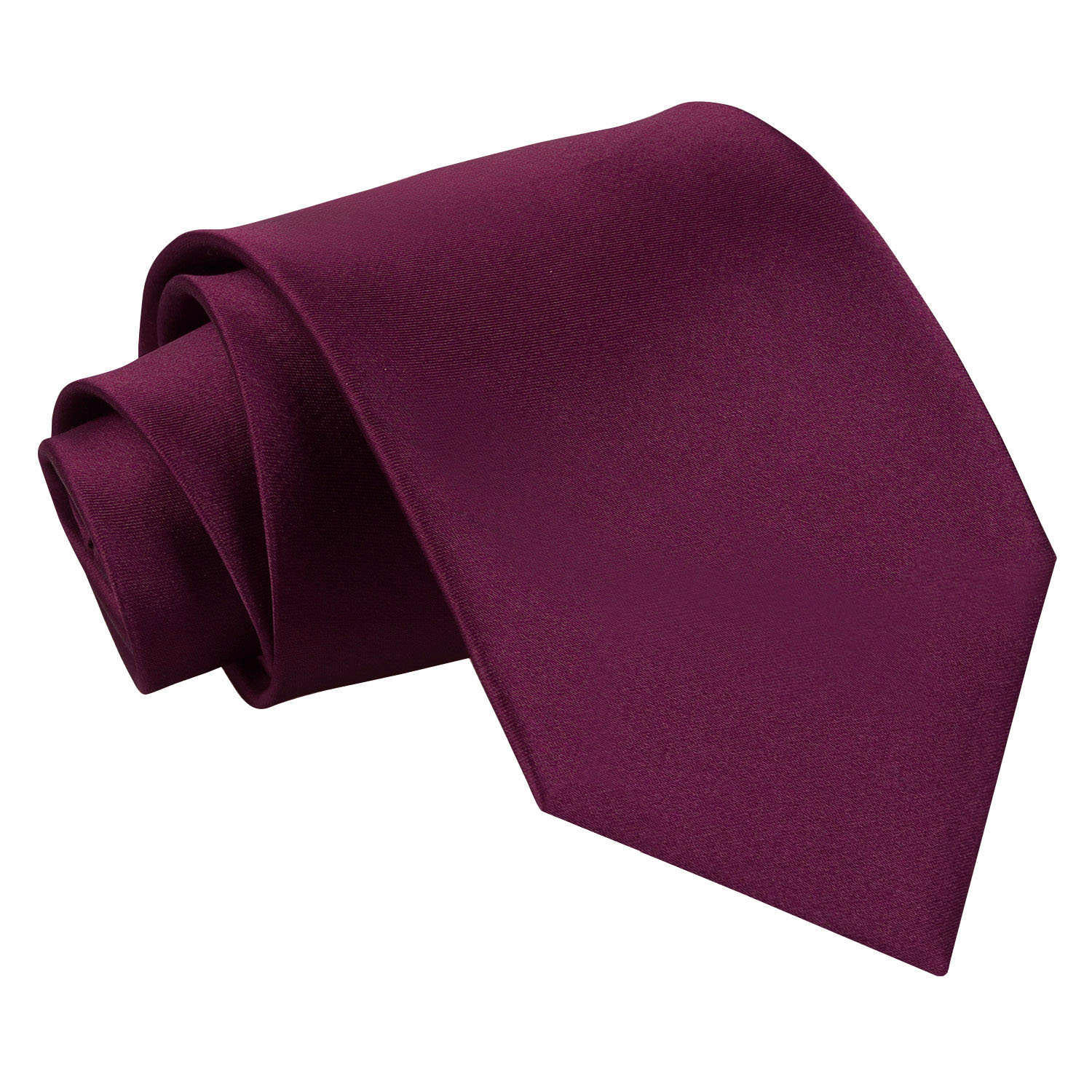 Plain Satin Tie - Plum
