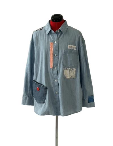 Beach Patchwork Denim Shirt