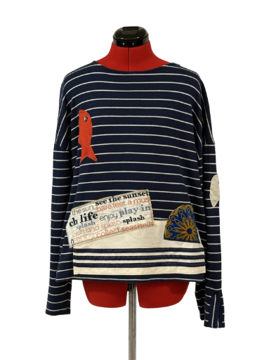 Striped Nautical Patchwork Top