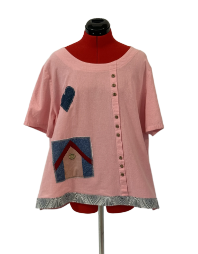 Pink Linen-like Top