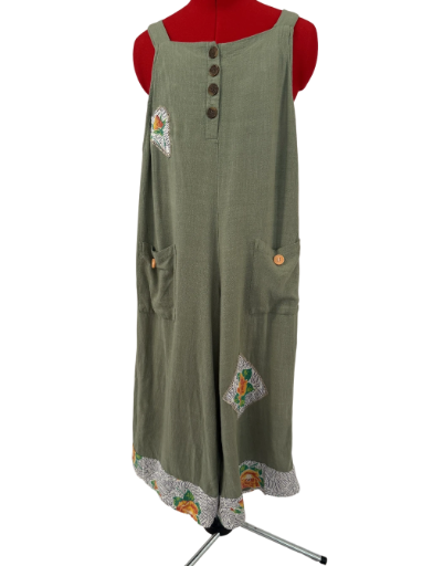 Vintage Green Sleeveless Jumpsuit