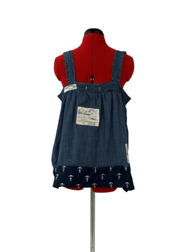 Nautical-themed denim tank top