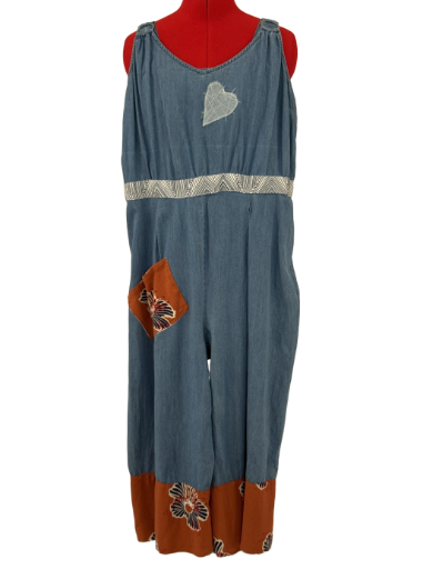 Denim Patchwork Jumpsuit