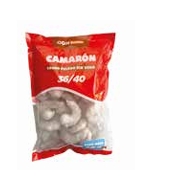 Camarón congelado 36/40 Crudo, pelado y desvenado ODN Food 1 caja 10 unid 500 grs