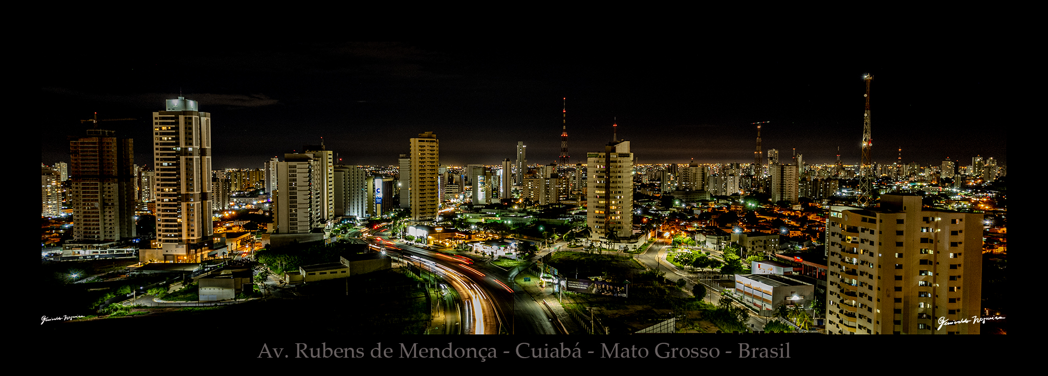 Foto panorâmica de Cuiabá à noite