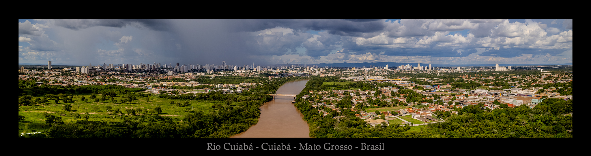 Quadro Panorâmico de Cuiabá Impressão em papel fotográfico premium, medidas aproximadas 90x27 cm.