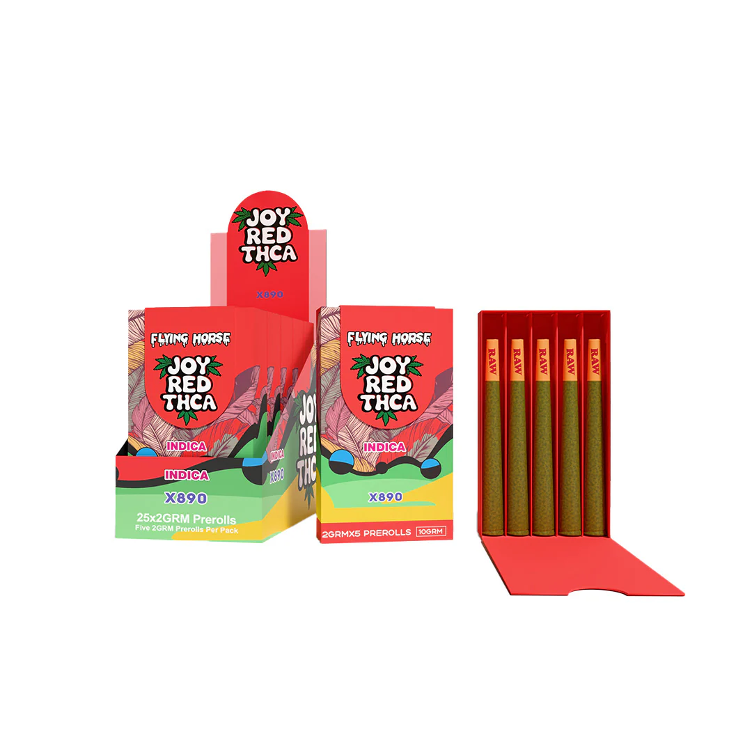 FLYING HORSE JOY RED THCA PREROLL 5PK 5CT/BX