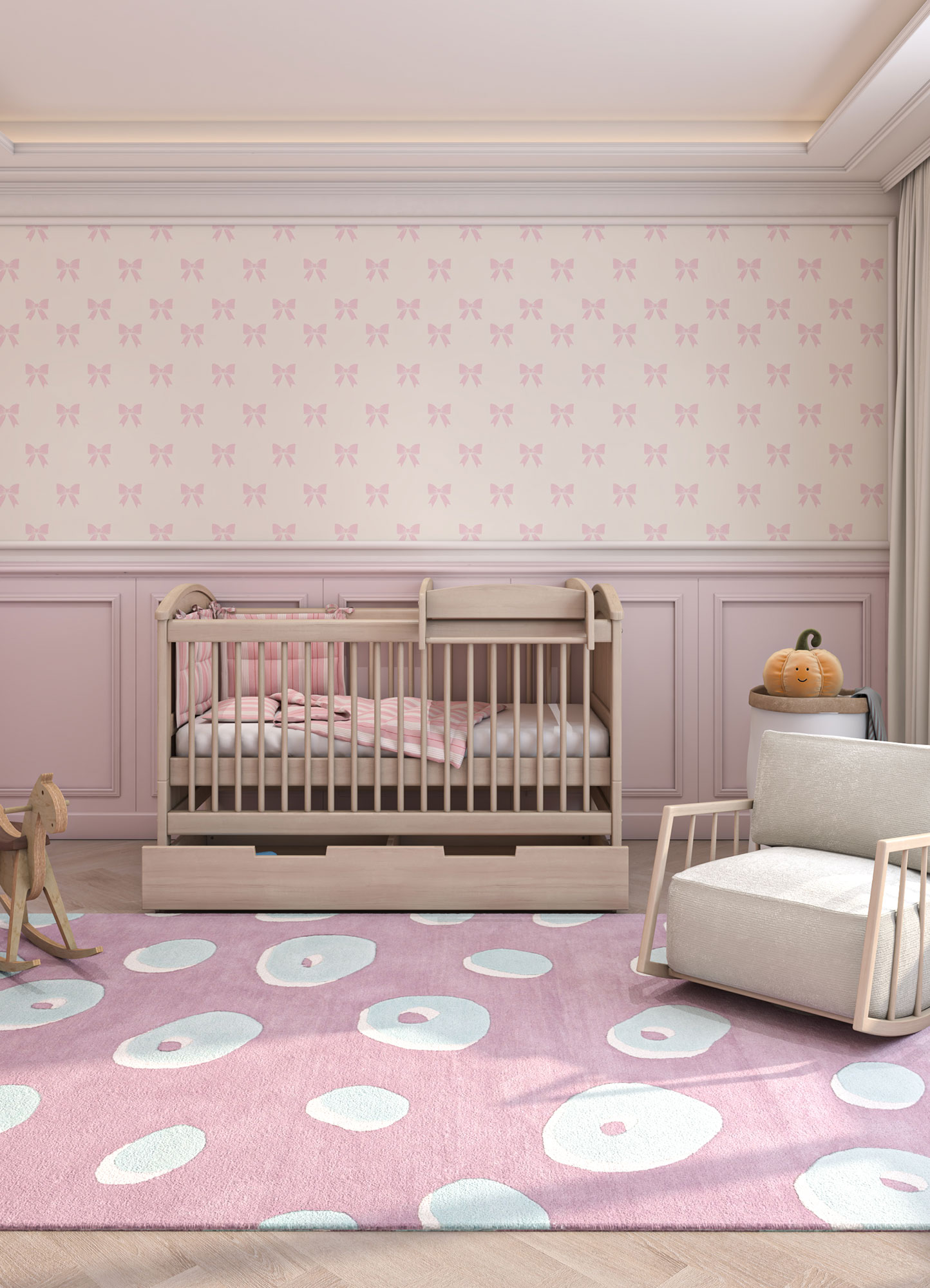 Modern Purple Polka Dot Area Rug